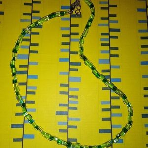 Green glass beaded!